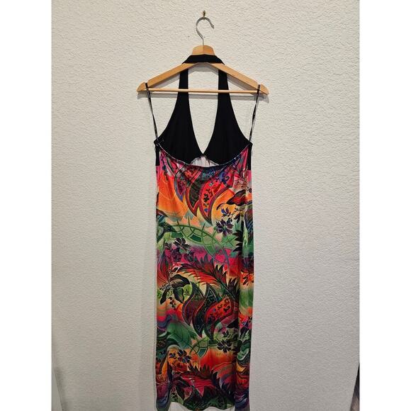 Nally & Millie Knit Tank Maxi Dress Women's Size medium Sleeveless Floral Green - Picture 2 of 4